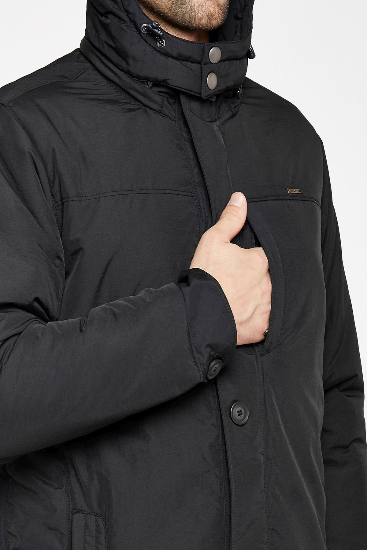 Classic Black Water Resistant Parka Jacket | Men